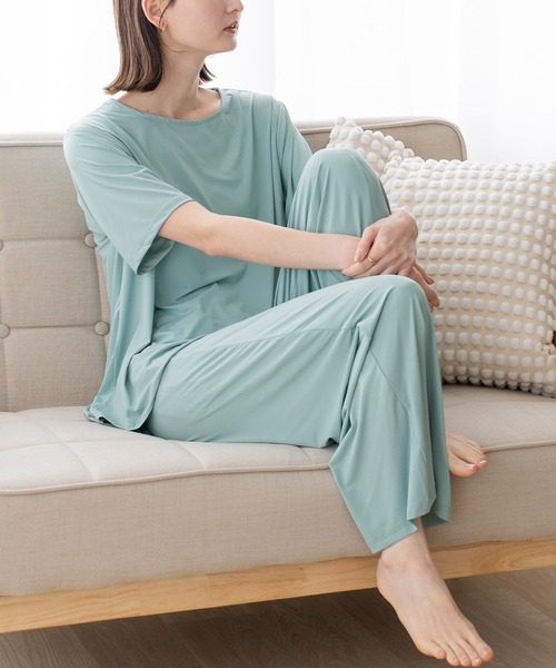 VitaFelice（ヴィータフェリーチェ）の「フローズンスムースルームウェア 上下セット（ルームウェア/パジャマ・レディース・グレー/スカイブルー/チャコール/グリーン系その他・FREE）」の5枚目の写真