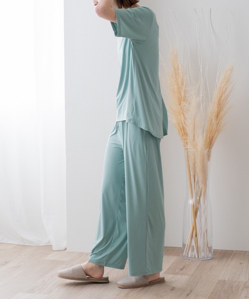 VitaFelice（ヴィータフェリーチェ）の「フローズンスムースルームウェア 上下セット（ルームウェア/パジャマ・レディース・グレー/スカイブルー/チャコール/グリーン系その他・FREE）」の7枚目の写真