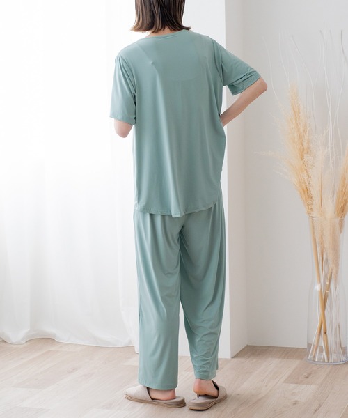 VitaFelice（ヴィータフェリーチェ）の「フローズンスムースルームウェア 上下セット（ルームウェア/パジャマ・レディース・グレー/スカイブルー/チャコール/グリーン系その他・FREE）」の8枚目の写真