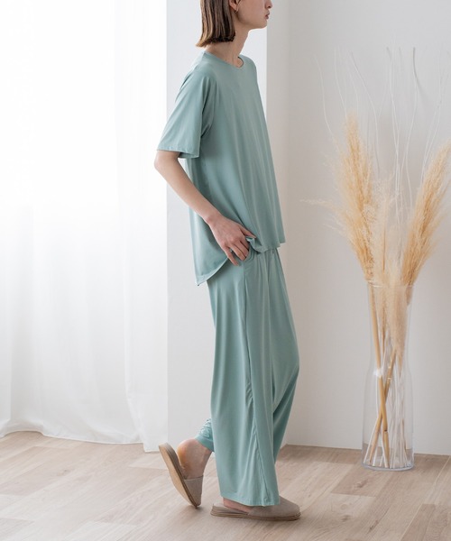 VitaFelice（ヴィータフェリーチェ）の「フローズンスムースルームウェア 上下セット（ルームウェア/パジャマ・レディース・グレー/スカイブルー/チャコール/グリーン系その他・FREE）」の9枚目の写真