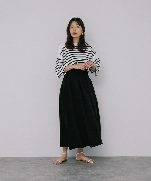 F by ROSSO（エフバイロッソ）の「F by ROSSO　ウォッシャブルフレアスカート（スカート・レディース・カーキ/ブラック・FREE）」の3枚目の写真