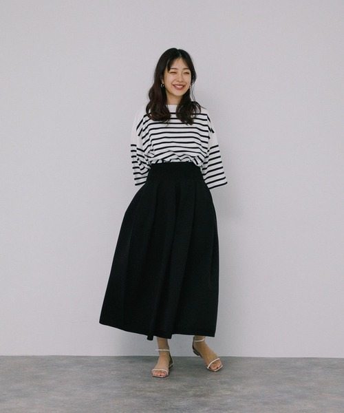 F by ROSSO（エフバイロッソ）の「F by ROSSO　ウォッシャブルフレアスカート（スカート・レディース・カーキ/ブラック・FREE）」の4枚目の写真