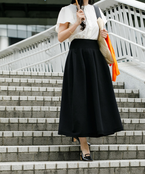 F by ROSSO（エフバイロッソ）の「F by ROSSO　ウォッシャブルフレアスカート（スカート・レディース・カーキ/ブラック・FREE）」の5枚目の写真