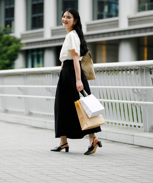 F by ROSSO（エフバイロッソ）の「F by ROSSO　ウォッシャブルフレアスカート（スカート・レディース・カーキ/ブラック・FREE）」の7枚目の写真