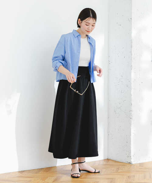 F by ROSSO（エフバイロッソ）の「F by ROSSO　ウォッシャブルフレアスカート（スカート・レディース・カーキ/ブラック・FREE）」の11枚目の写真