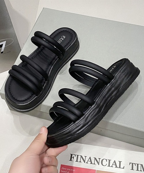 Miniministore(ミニミニストア)の「ミュールサンダル 厚底 ストラップ 夏靴(サンダル・レディース・ブラック/ベージュ/オフホワイト・22.5cm/23.5cm/24.5cm/23.0cm/24.0cm/25.0cm)」の14枚目の写真