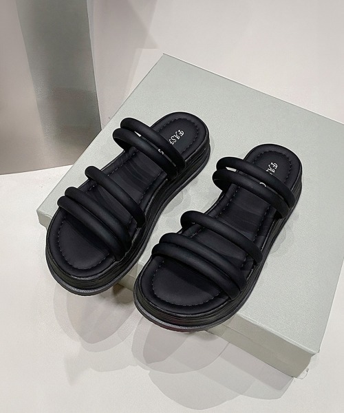 Miniministore(ミニミニストア)の「ミュールサンダル 厚底 ストラップ 夏靴(サンダル・レディース・ブラック/ベージュ/オフホワイト・22.5cm/23.5cm/24.5cm/23.0cm/24.0cm/25.0cm)」の15枚目の写真