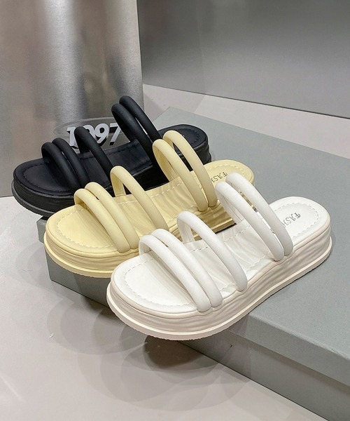 Miniministore(ミニミニストア)の「ミュールサンダル 厚底 ストラップ 夏靴(サンダル・レディース・ブラック/ベージュ/オフホワイト・22.5cm/23.5cm/24.5cm/23.0cm/24.0cm/25.0cm)」の17枚目の写真