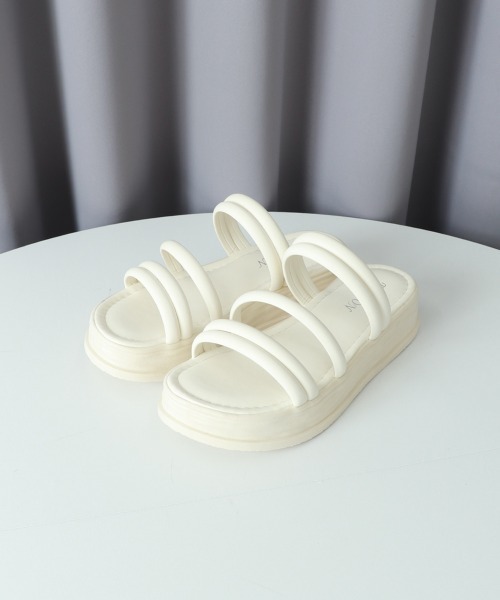 Miniministore(ミニミニストア)の「ミュールサンダル 厚底 ストラップ 夏靴(サンダル・レディース・ブラック/ベージュ/オフホワイト・22.5cm/23.5cm/24.5cm/23.0cm/24.0cm/25.0cm)」の19枚目の写真