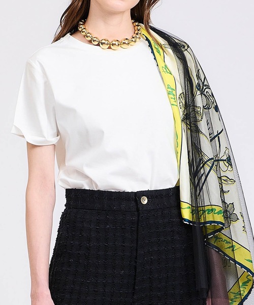 ESTNATION(エストネーション)の「ESTNATION / コットンスムーススビンハーフスリーブTシャツ(Tシャツ/カットソー・レディース・オフホワイト/ピンク/ベージュ/ネイビー/ブラック・FREE)」の11枚目の写真