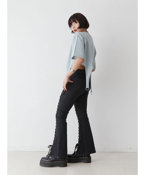 jouetie（ジュエティ）の「ガーターTシャツ（Tシャツ/カットソー・レディース・ブルー/オフホワイト/ブラック・MEDIUM）」の17枚目の写真