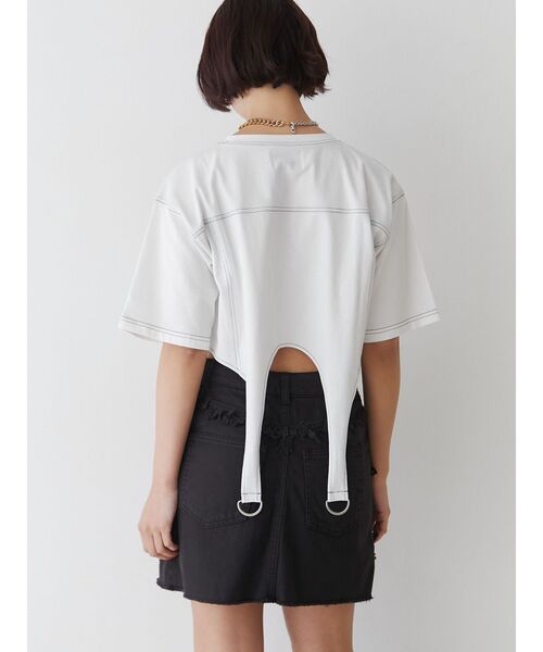 jouetie（ジュエティ）の「ガーターTシャツ（Tシャツ/カットソー・レディース・ブルー/オフホワイト/ブラック・MEDIUM）」の9枚目の写真