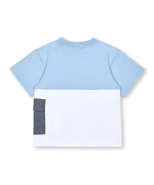 BeBe（ベベ）の「【吸水速乾】上下配色サイドポケット半袖BIGTシャツ(90~150cm)（Tシャツ/カットソー・キッズ・ブルー/グレー・140cm/150cm/110cm/120cm/130cm/100cm/90cm）」の7枚目の写真