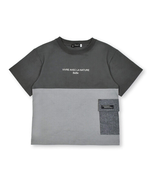 BeBe（ベベ）の「【吸水速乾】上下配色サイドポケット半袖BIGTシャツ(90~150cm)（Tシャツ/カットソー・キッズ・ブルー/グレー・140cm/150cm/110cm/120cm/130cm/100cm/90cm）」の13枚目の写真