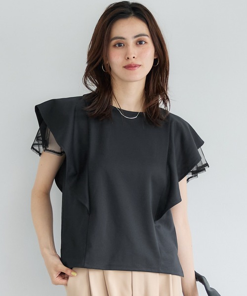 チュールレイヤードカットトップス チュールレイヤードトップス｜J'aDoRe JUN ONLINE OUTLET