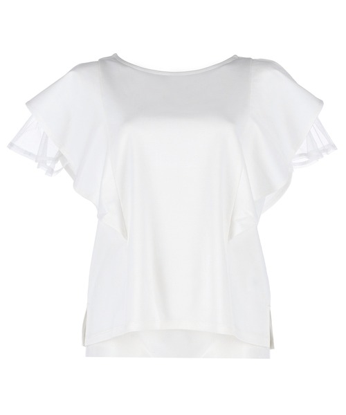 coca(coca)(コカ)の「チュールレイヤードトップス(Tシャツ/カットソー・レディース・ホワイト/ブラック・L/M)」の14枚目の写真