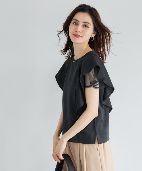 coca(coca)(コカ)の「チュールレイヤードトップス(Tシャツ/カットソー・レディース・ホワイト/ブラック・L/M)」の18枚目の写真