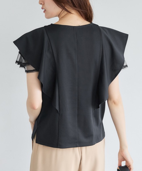 coca(coca)(コカ)の「チュールレイヤードトップス(Tシャツ/カットソー・レディース・ホワイト/ブラック・L/M)」の19枚目の写真