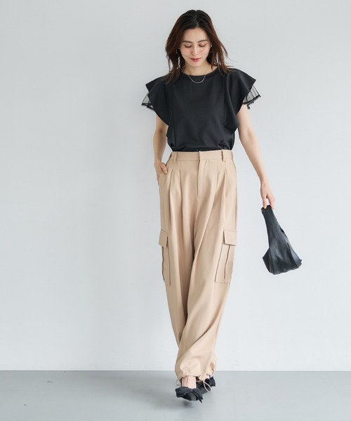 coca(coca)(コカ)の「チュールレイヤードトップス(Tシャツ/カットソー・レディース・ホワイト/ブラック・L/M)」の20枚目の写真