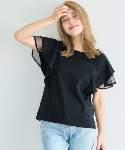 チュールレイヤードトップス（Tシャツ/カットソー）｜coca（coca