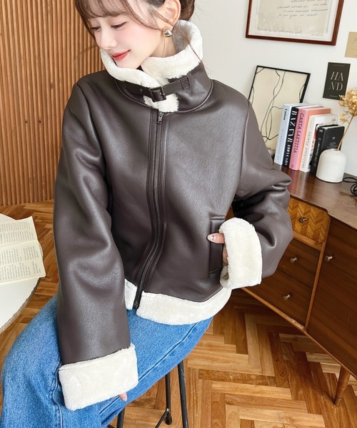 ムートンファーショートコート　☆お買い得品セール☆ org.jpg