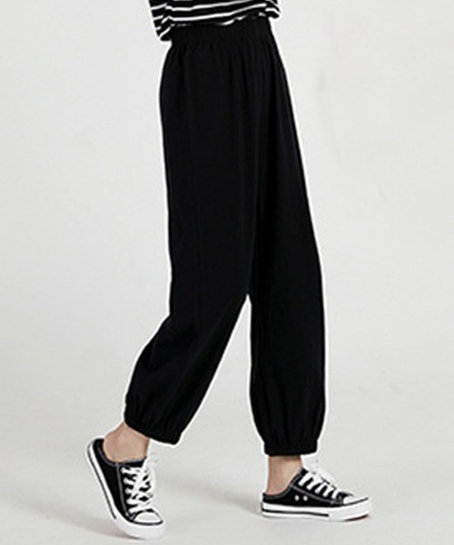 Miniministore（ミニミニストア）の「ジョガーパンツ スウェットパンツ 春夏（スウェットパンツ・レディース・ダークグレー/ブラック/カーキ/ネイビー/テラコッタ/ベージュ/ホワイト/イエロー・FREE）」の3枚目の写真