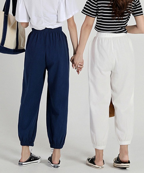 Miniministore（ミニミニストア）の「ジョガーパンツ スウェットパンツ 春夏（スウェットパンツ・レディース・ダークグレー/ブラック/カーキ/ネイビー/テラコッタ/ベージュ/ホワイト/イエロー・FREE）」の10枚目の写真