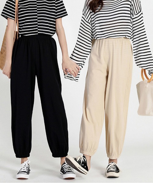 Miniministore（ミニミニストア）の「ジョガーパンツ スウェットパンツ 春夏（スウェットパンツ・レディース・ダークグレー/ブラック/カーキ/ネイビー/テラコッタ/ベージュ/ホワイト/イエロー・FREE）」の12枚目の写真