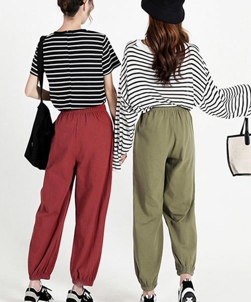 Miniministore（ミニミニストア）の「ジョガーパンツ スウェットパンツ 春夏（スウェットパンツ・レディース・ダークグレー/ブラック/カーキ/ネイビー/テラコッタ/ベージュ/ホワイト/イエロー・FREE）」の18枚目の写真