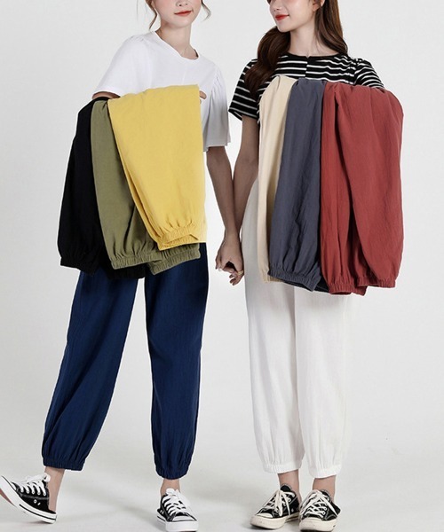 Miniministore（ミニミニストア）の「ジョガーパンツ スウェットパンツ 春夏（スウェットパンツ・レディース・ダークグレー/ブラック/カーキ/ネイビー/テラコッタ/ベージュ/ホワイト/イエロー・FREE）」の20枚目の写真