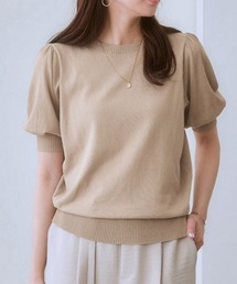 （接触冷感・毛玉になりにくい・ＵＶカット）綿混シアー袖ニット