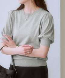 （接触冷感・毛玉になりにくい・ＵＶカット）綿混シアー袖ニット