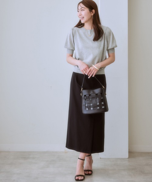 7days Life Styling（セブンデイズライフスタイリング）の「（接触冷感・毛玉になりにくい・ＵＶカット）綿混シアー袖ニット（ニット/セーター・レディース・グレイッシュベージュ/ブラック/テラコッタ/シルバーグレー/ブルー・S/M/L/LL/3L）」の14枚目の写真