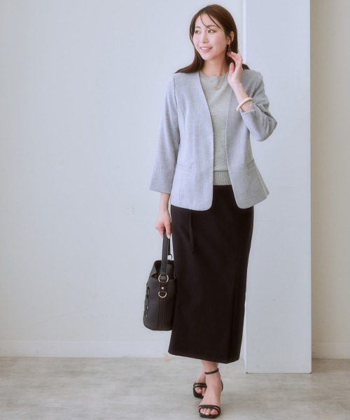 7days Life Styling（セブンデイズライフスタイリング）の「（接触冷感・毛玉になりにくい・ＵＶカット）綿混シアー袖ニット（ニット/セーター・レディース・グレイッシュベージュ/ブラック/テラコッタ/シルバーグレー/ブルー・S/M/L/LL/3L）」の15枚目の写真