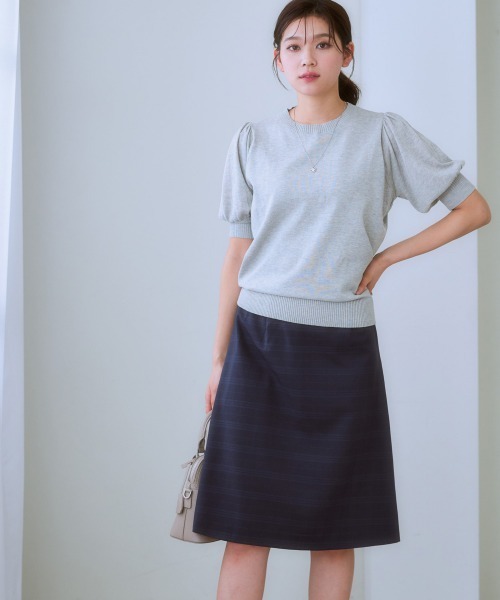 7days Life Styling（セブンデイズライフスタイリング）の「（接触冷感・毛玉になりにくい・ＵＶカット）綿混シアー袖ニット（ニット/セーター・レディース・グレイッシュベージュ/ブラック/テラコッタ/シルバーグレー/ブルー・S/M/L/LL/3L）」の16枚目の写真