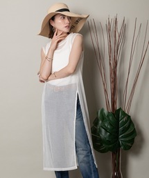 MHBG TOKYO（エムエイチビージートーキョー）の「サイドスリット ロングメッシュニット（ベスト）」