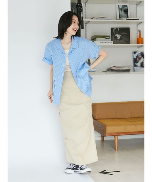 Ungrid（アングリッド）の「【WEB限定】ハーフスリーブチェックルーズシャツ（シャツ/ブラウス・レディース・ネイビー/ブルー/オフホワイト・FREE）」の15枚目の写真