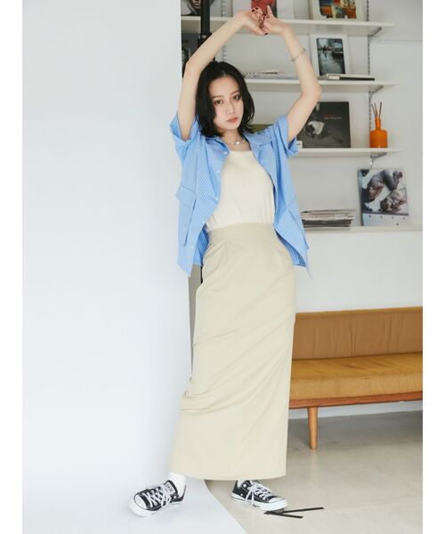 Ungrid（アングリッド）の「【WEB限定】ハーフスリーブチェックルーズシャツ（シャツ/ブラウス・レディース・ネイビー/ブルー/オフホワイト・FREE）」の16枚目の写真