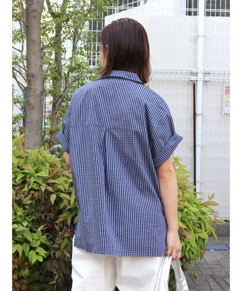 セール】【WEB限定】ハーフスリーブチェックルーズシャツ