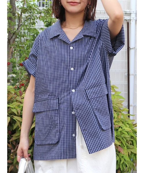 本日限定価格！Ungrid チェックルーズシャツ ネイビー