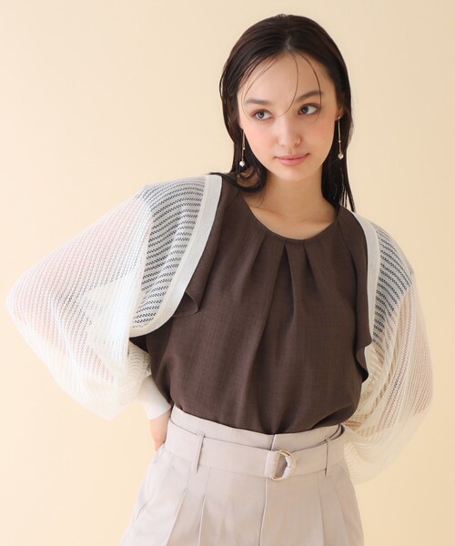 index(インデックス)の「◆ラメシアーボレロカーディガン リネン混【手洗い可】(カーディガン/ボレロ・レディース・パープル/ブラック/オフホワイト・00)」の12枚目の写真