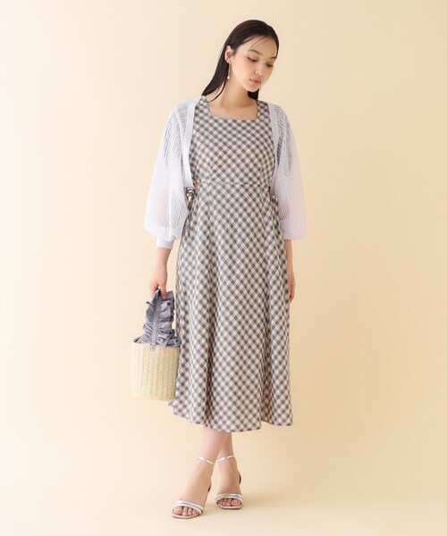 index(インデックス)の「◆ラメシアーボレロカーディガン リネン混【手洗い可】(カーディガン/ボレロ・レディース・パープル/ブラック/オフホワイト・00)」の7枚目の写真