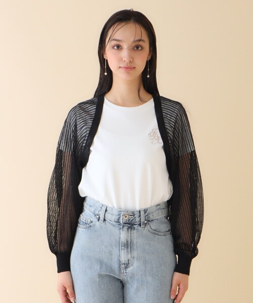 index(インデックス)の「◆ラメシアーボレロカーディガン リネン混【手洗い可】(カーディガン/ボレロ・レディース・パープル/ブラック/オフホワイト・00)」の19枚目の写真