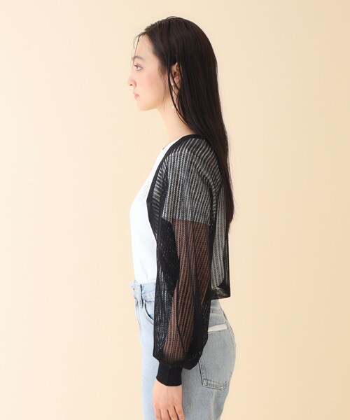 index(インデックス)の「◆ラメシアーボレロカーディガン リネン混【手洗い可】(カーディガン/ボレロ・レディース・パープル/ブラック/オフホワイト・00)」の18枚目の写真