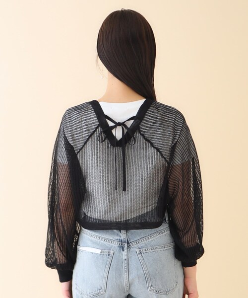 index(インデックス)の「◆ラメシアーボレロカーディガン リネン混【手洗い可】(カーディガン/ボレロ・レディース・パープル/ブラック/オフホワイト・00)」の17枚目の写真