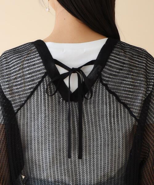 index(インデックス)の「◆ラメシアーボレロカーディガン リネン混【手洗い可】(カーディガン/ボレロ・レディース・パープル/ブラック/オフホワイト・00)」の15枚目の写真