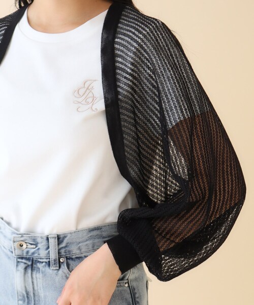 index(インデックス)の「◆ラメシアーボレロカーディガン リネン混【手洗い可】(カーディガン/ボレロ・レディース・パープル/ブラック/オフホワイト・00)」の14枚目の写真