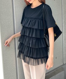 チュールティアードドッキングTシャツ
