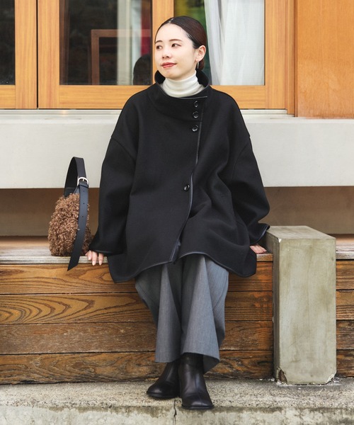 【新品・未使用】イチパーセント　ポンチョコート セール】パイピング ポンチョ風 コート（ポンチョ）｜BEAMS HEART