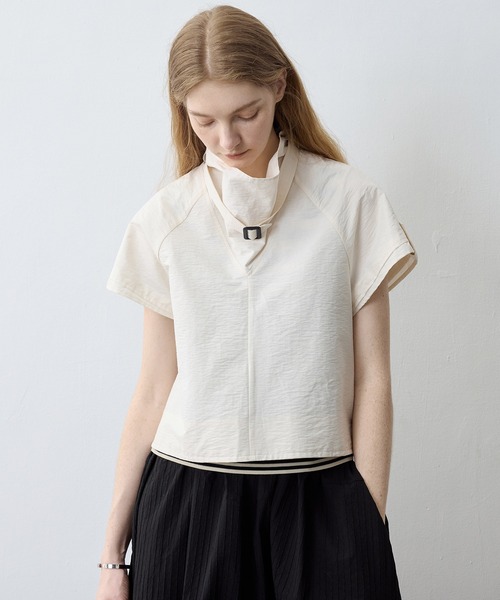 【セール】【tageechita】ハイネッククロップドトップス・シャツ（シャツ/ブラウス）｜tageechita（タジチタ）